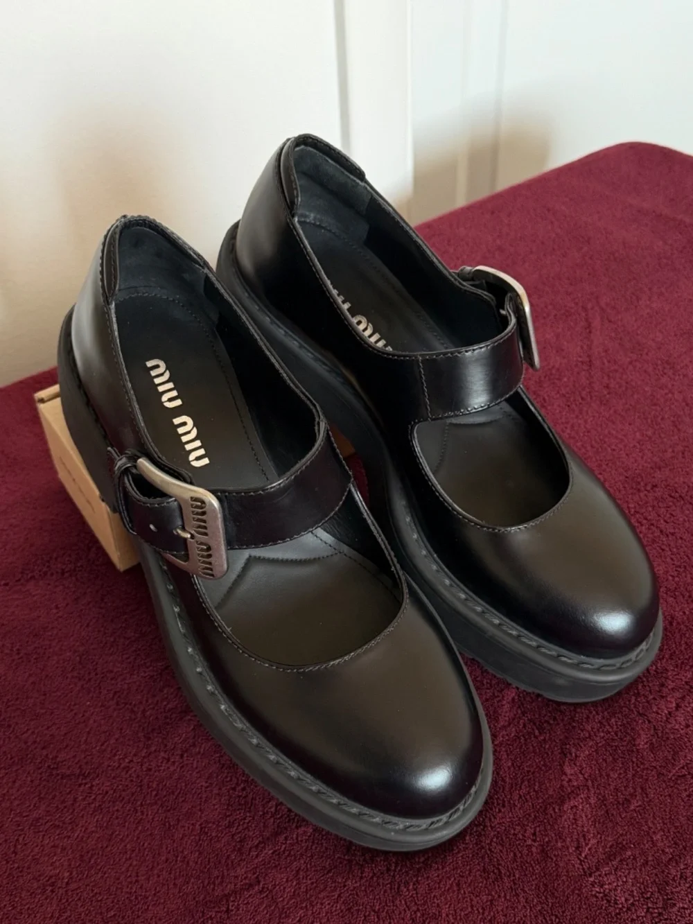 Miu Miu Black Leather Platform Mary Janes – Nearly New